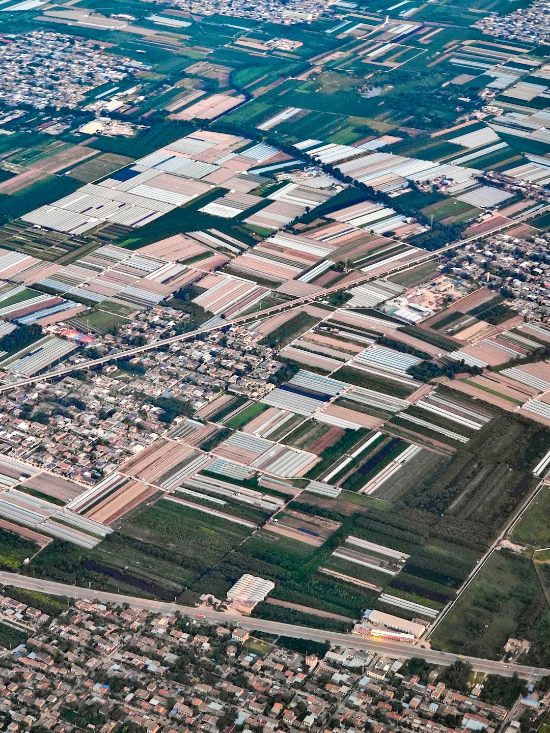 Aerial view of rural area in Xian